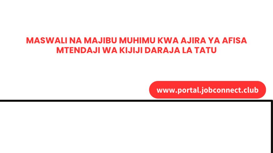 Maswali na Majibu Muhimu kwa Ajira ya Afisa Mtendaji wa Kijiji Daraja la Tatu